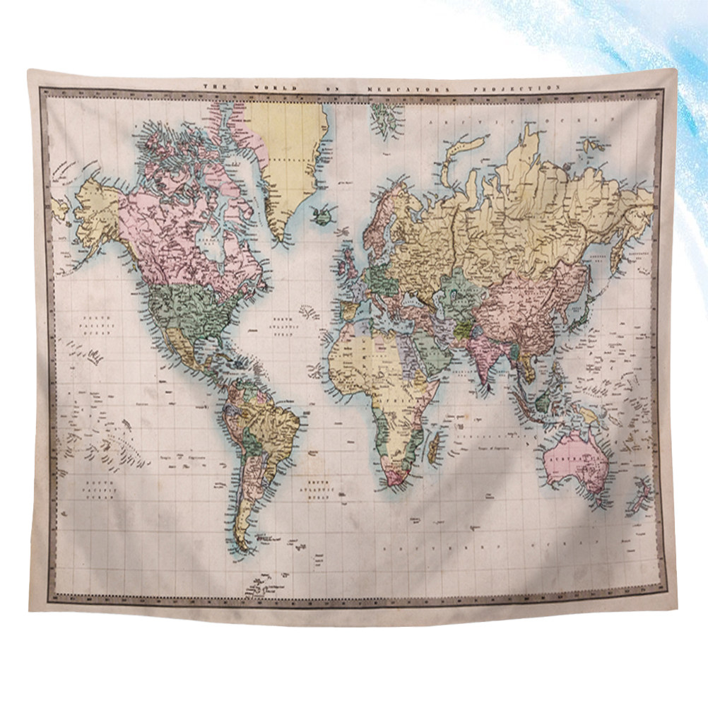 Beach Towel Large - World Map Tapestry Bedroom Decor Shower