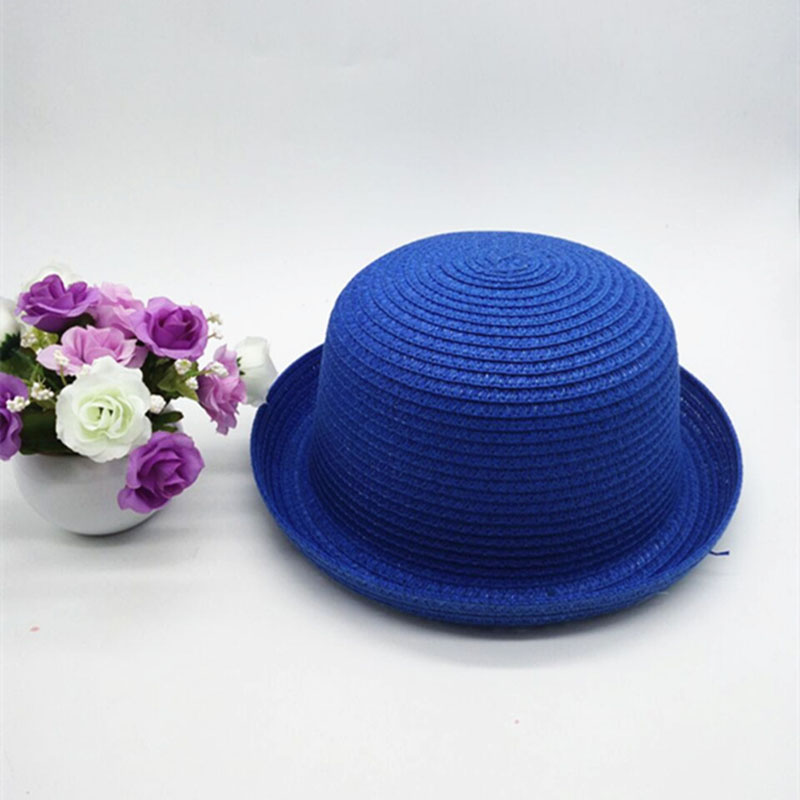 Bucket Hat Straw - Parent-child Adult/Child Straw Knit Woven Curled