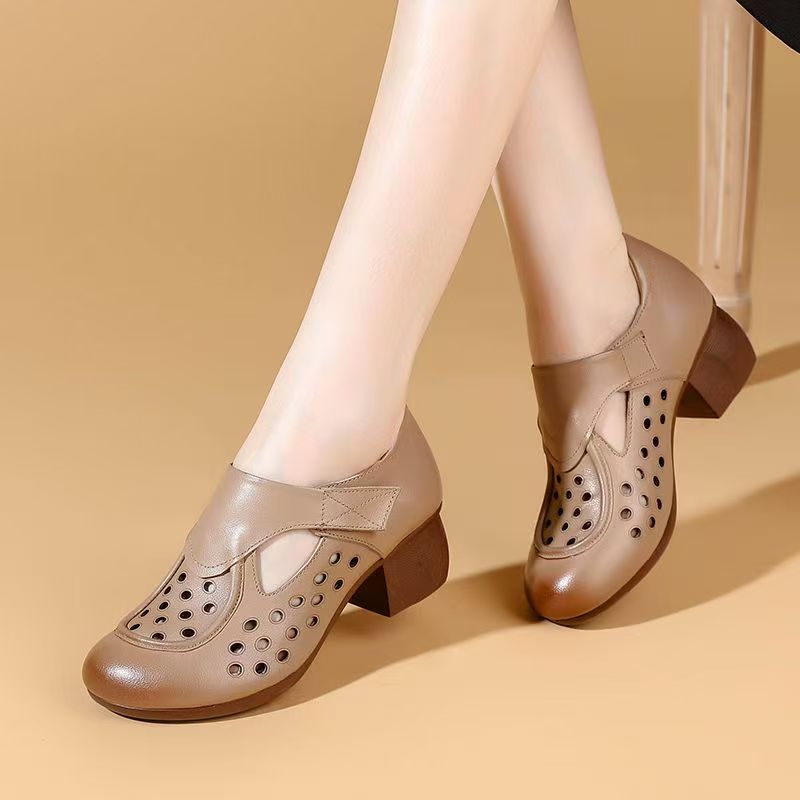 Casual Sandal Leather - Women's Summer New Leather Hollow Out