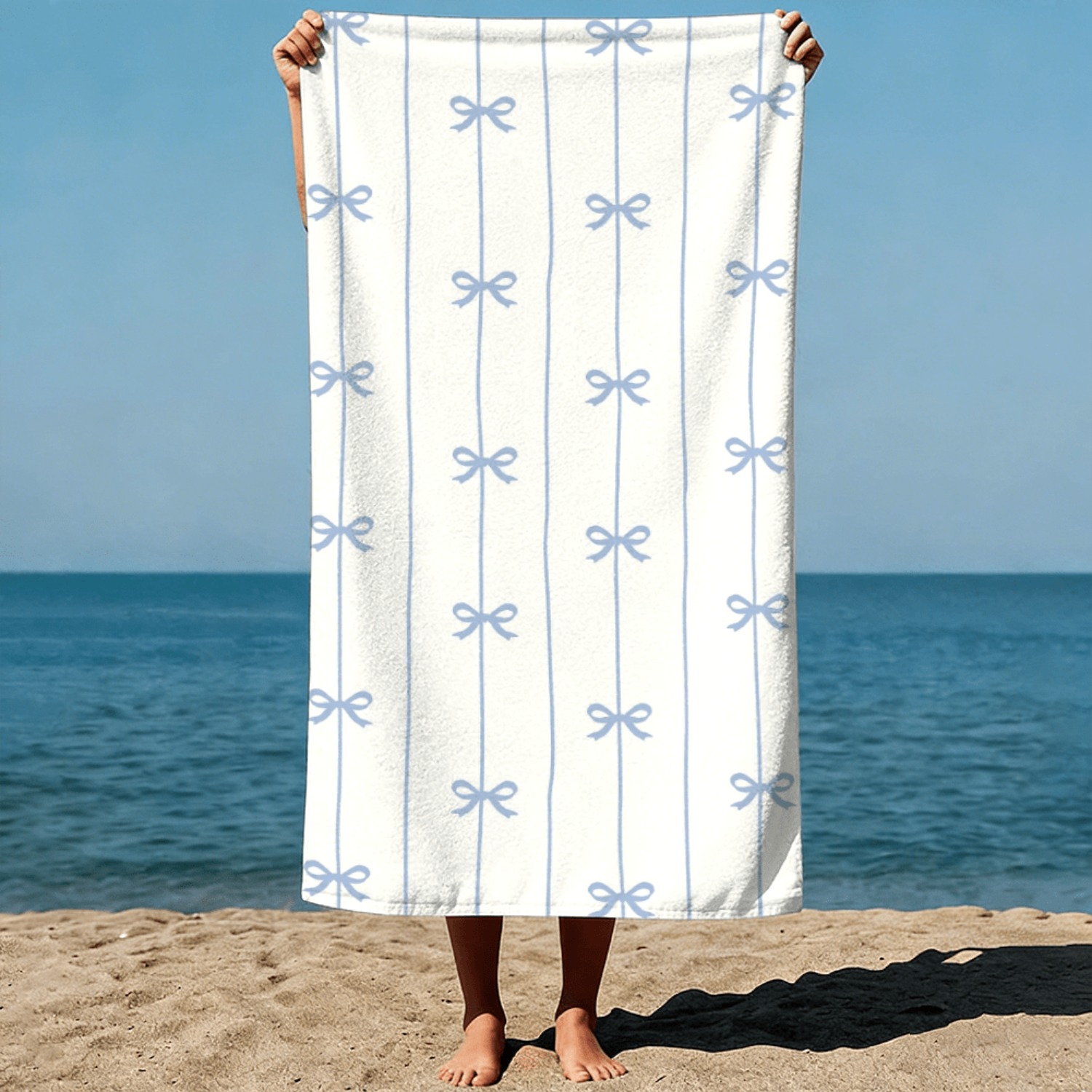 Beach Towel Large - 1pc Summer Beach Towel Blue Ribbon
