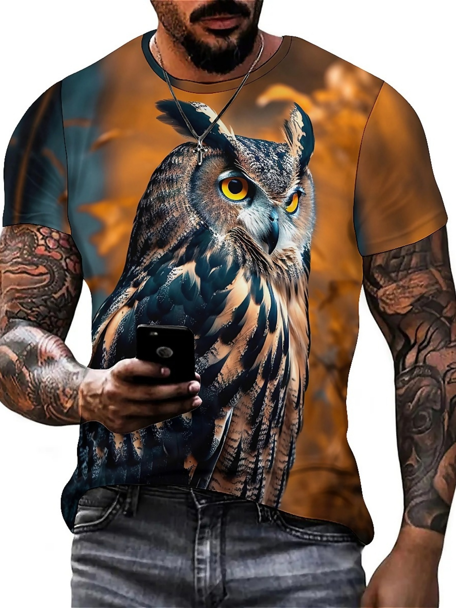 Men's & Women's 3D Print Owl G - Tee Graphic Print 리뷰 및 가격