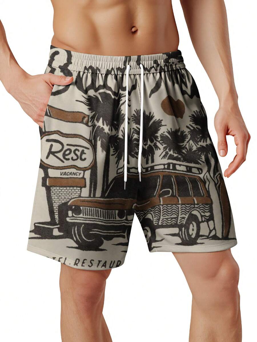 Mens Beach Trip Print Board Sh - Swim Trunk Quick Dry 리뷰 및 가격