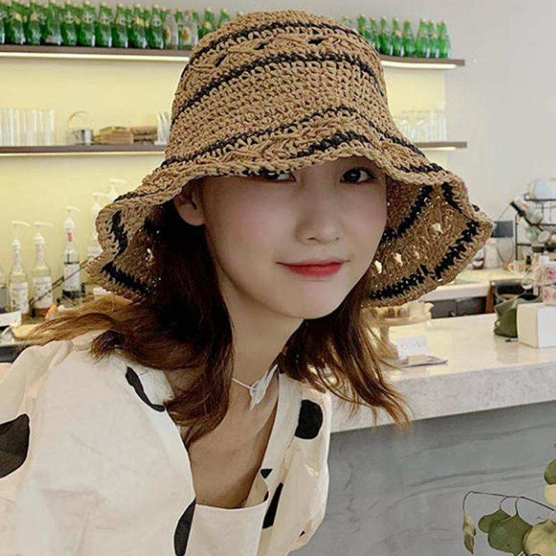 Women’s Foldable Striped Geome - Bucket Hat Straw 리뷰 및 가격