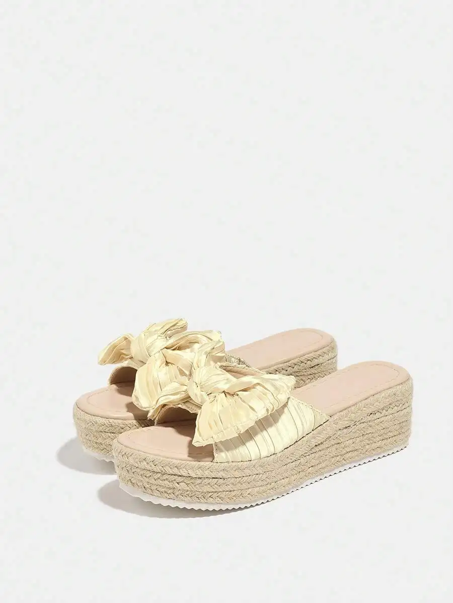 Pleated Satin Bow Espadrille P - Espadrille Slip On 리뷰 및 가격