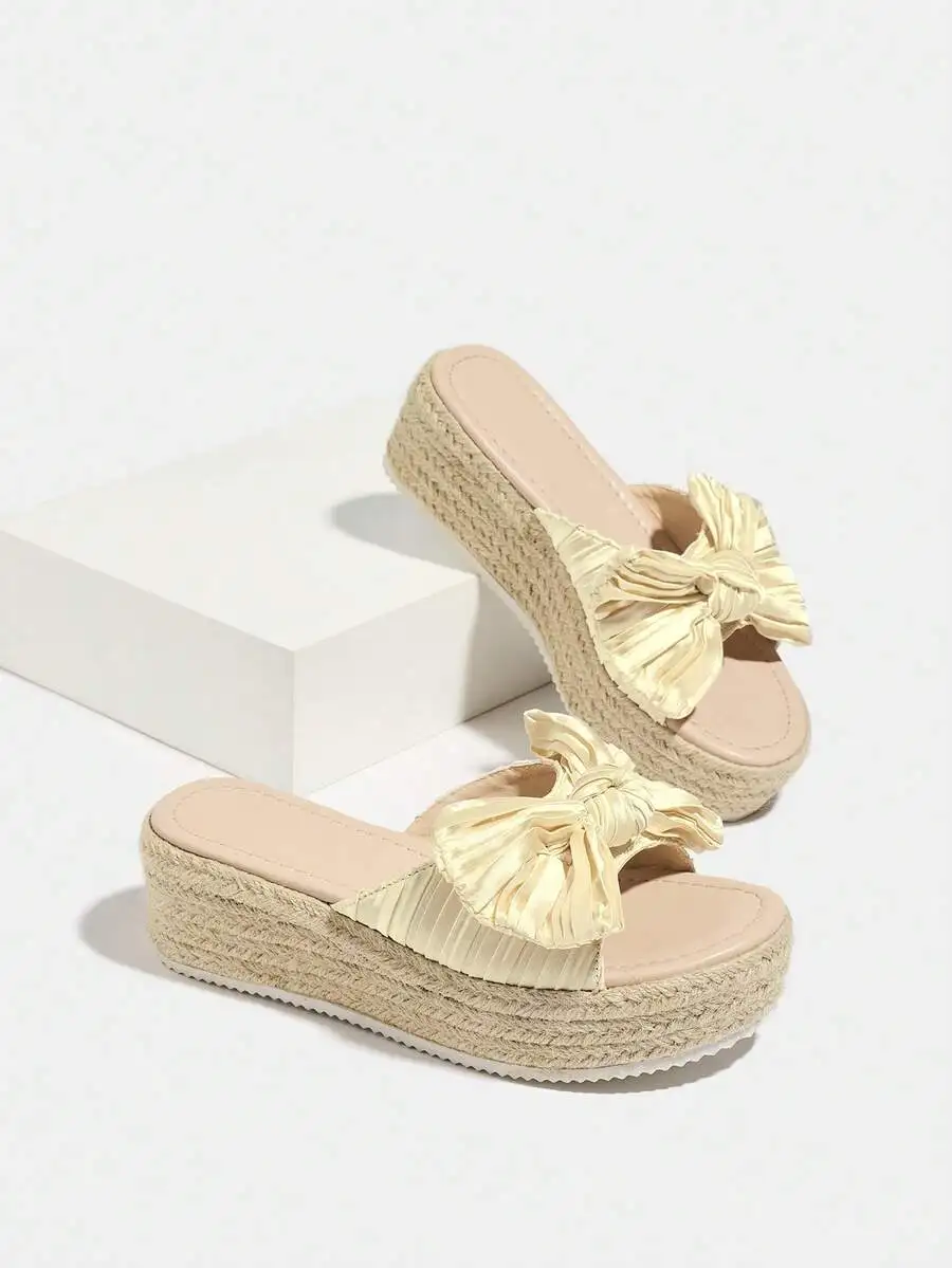 Pleated Satin Bow Espadrille P - Espadrille Slip On 리뷰 및 가격