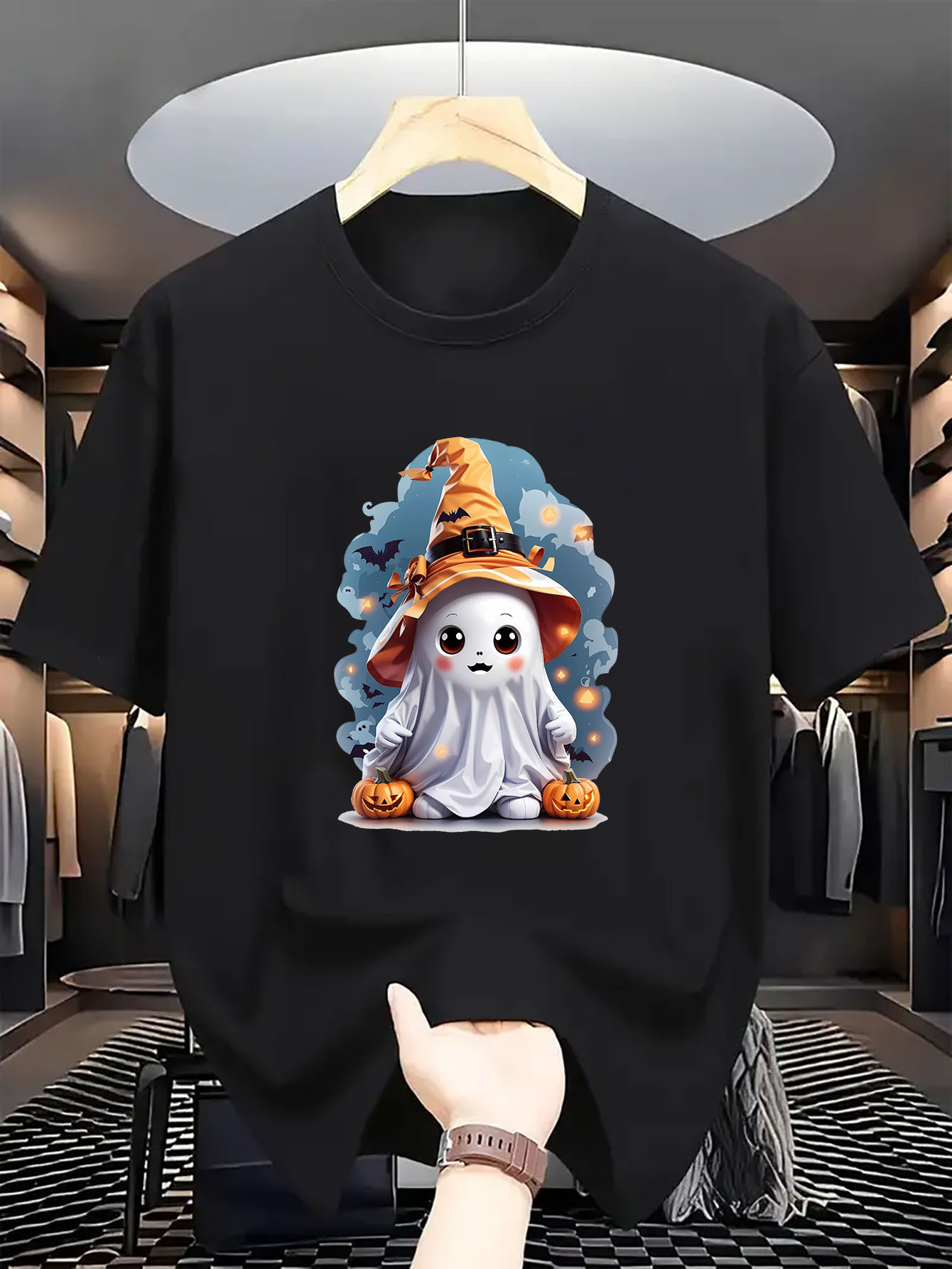 Halloween Cute Ghost Wizard Pu - Linen Shirt Breathable 리뷰 및 가격