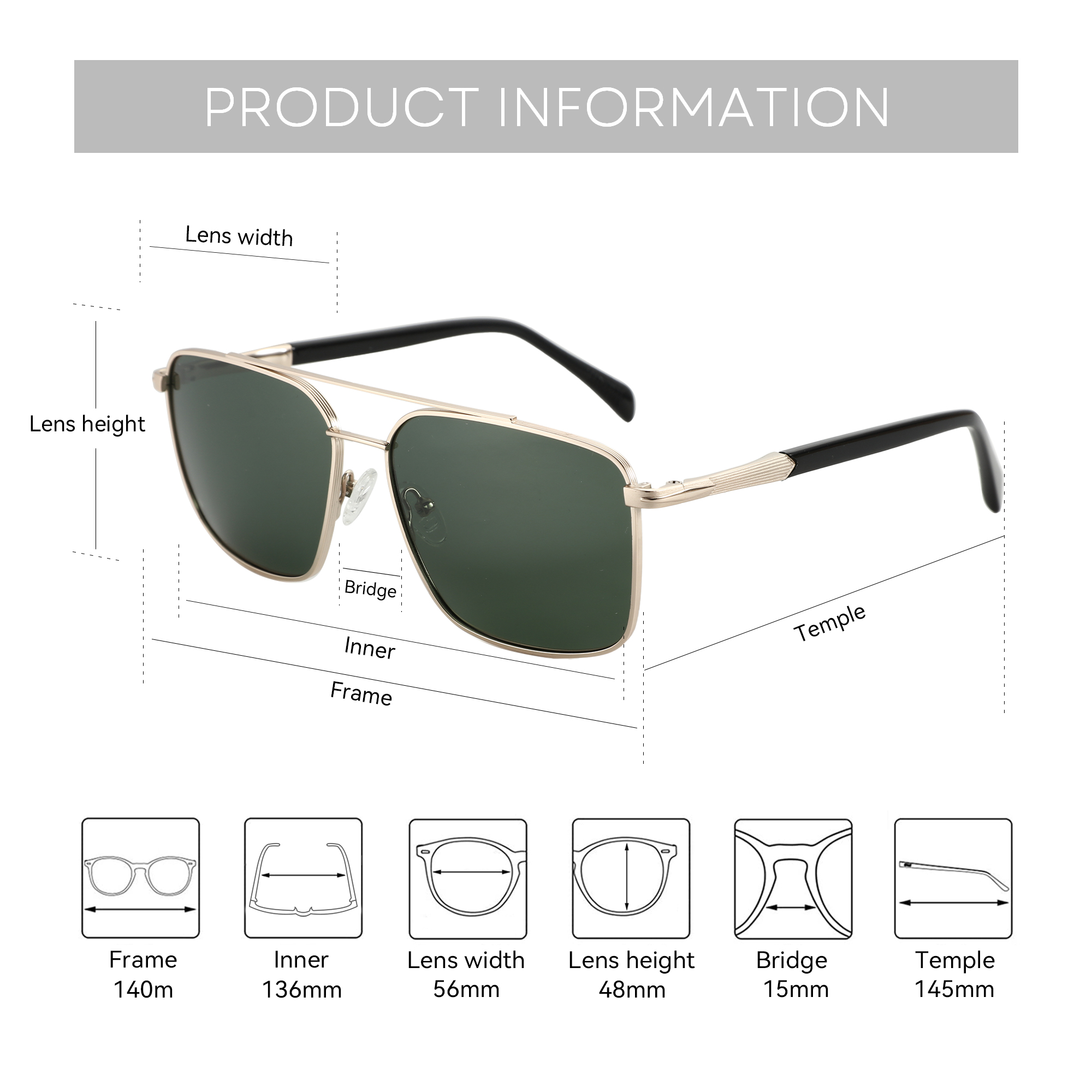 BLUEMOKY L Size Fashion Metal  - Sunglasses Aviator Polarized 리뷰 및 가격