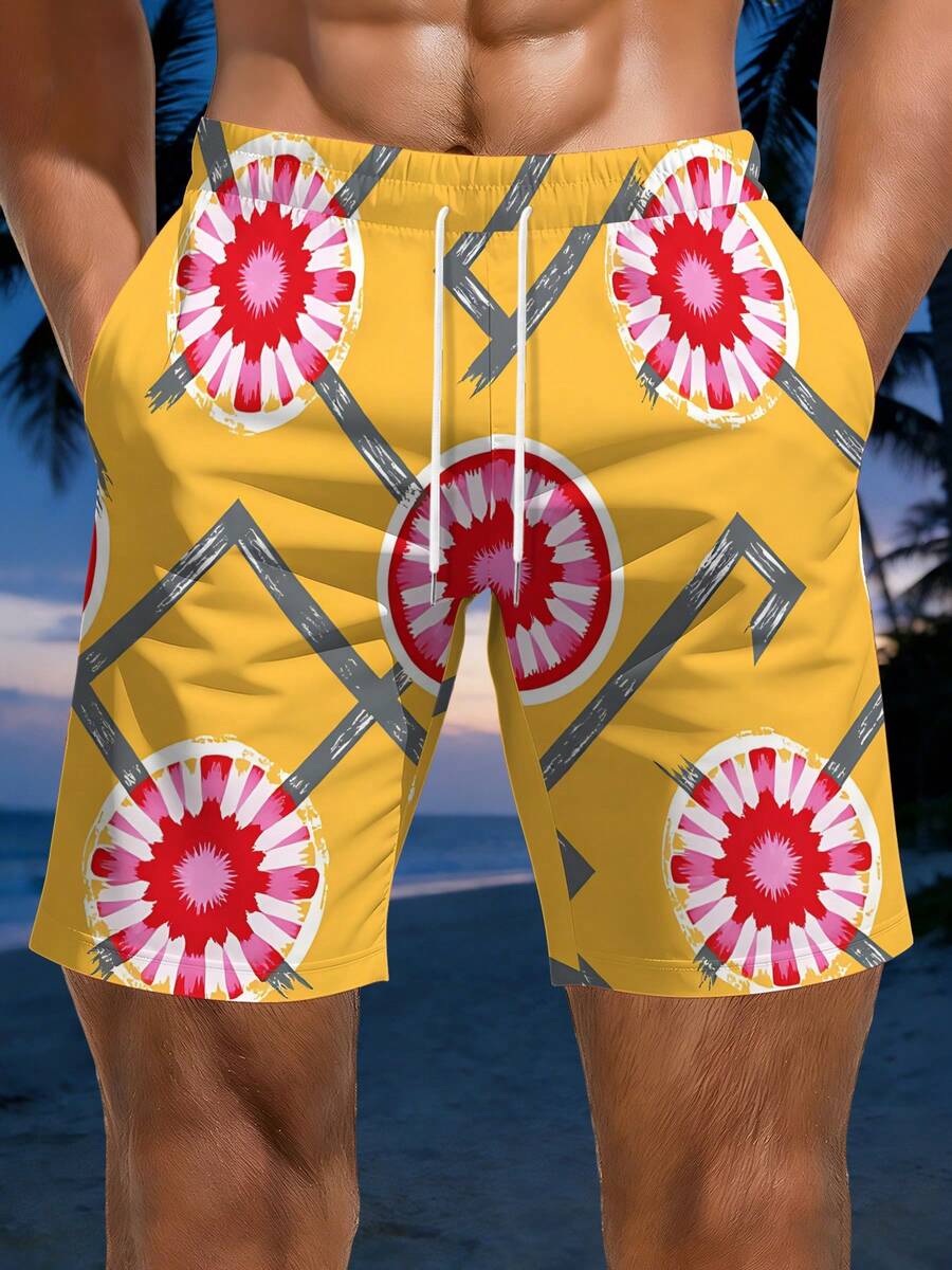Mens Geometric Floral Print Be - Swim Trunk Quick Dry 리뷰 및 가격