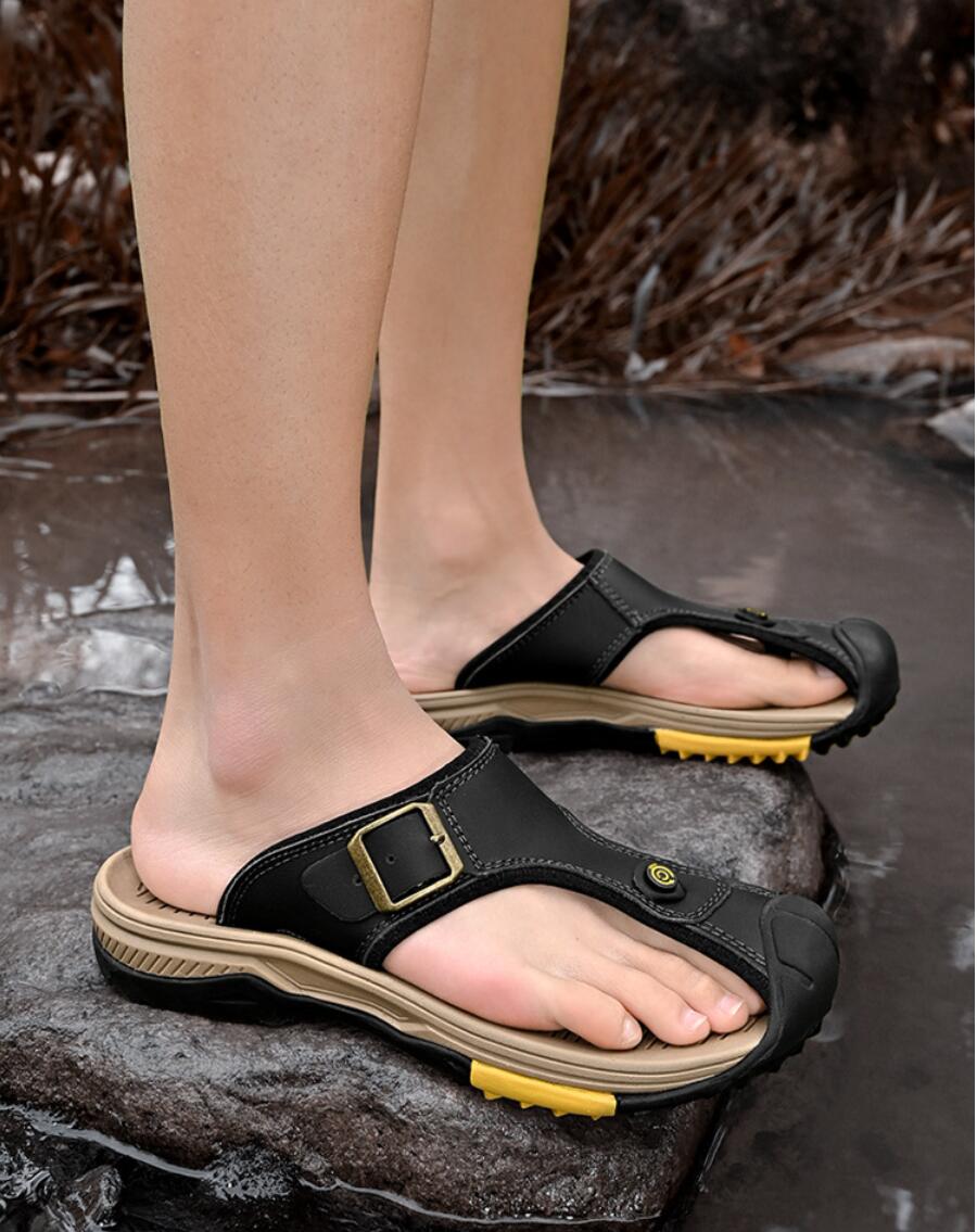 Genuine Leather Sandals Men Br - Flip Flop Leather Men 리뷰 및 가격