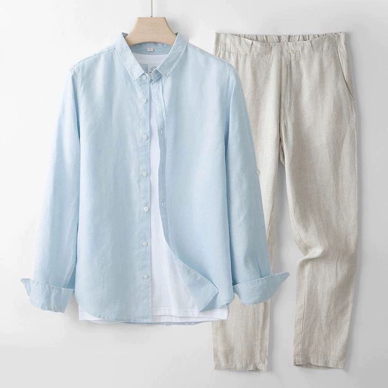 Spring New Men's Cotton Linen  - Linen Shirt Breathable 리뷰 및 가격