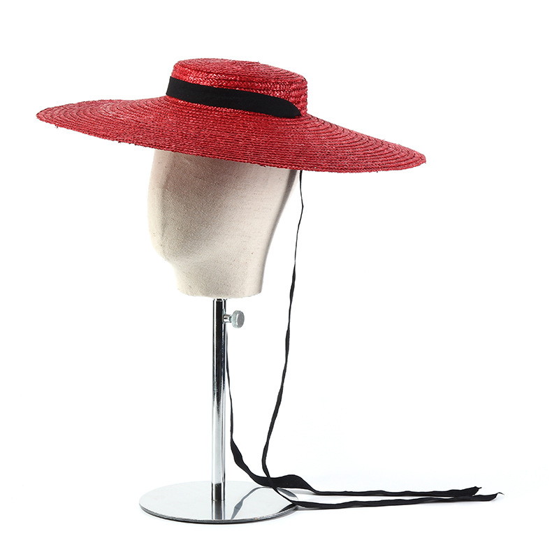 15cm Wide Brim Straw Hat Flat  - Bucket Hat Straw 리뷰 및 가격