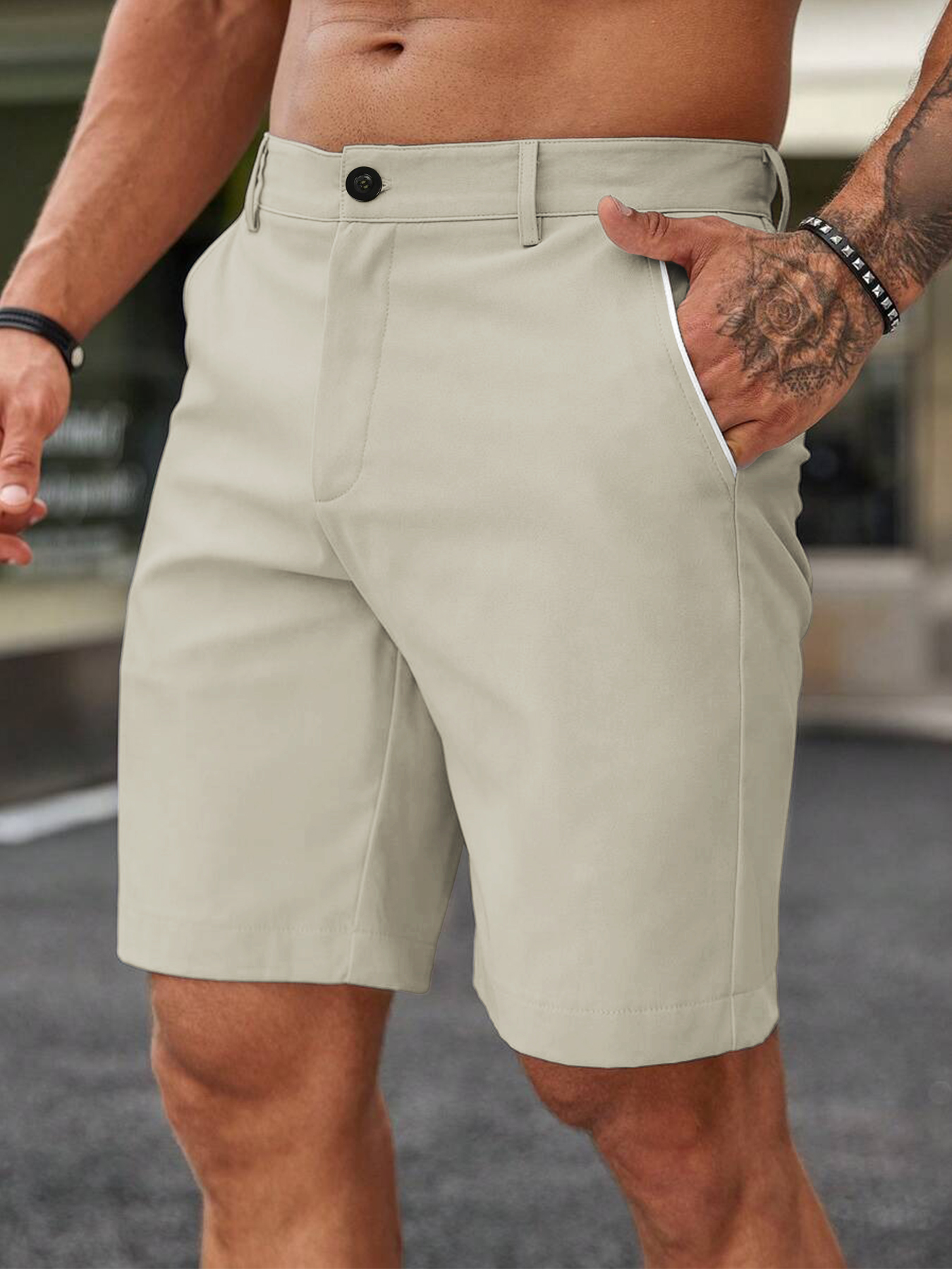 Men Fashion Slim Fit Chino Sho - Shorts Chino Slim 리뷰 및 가격