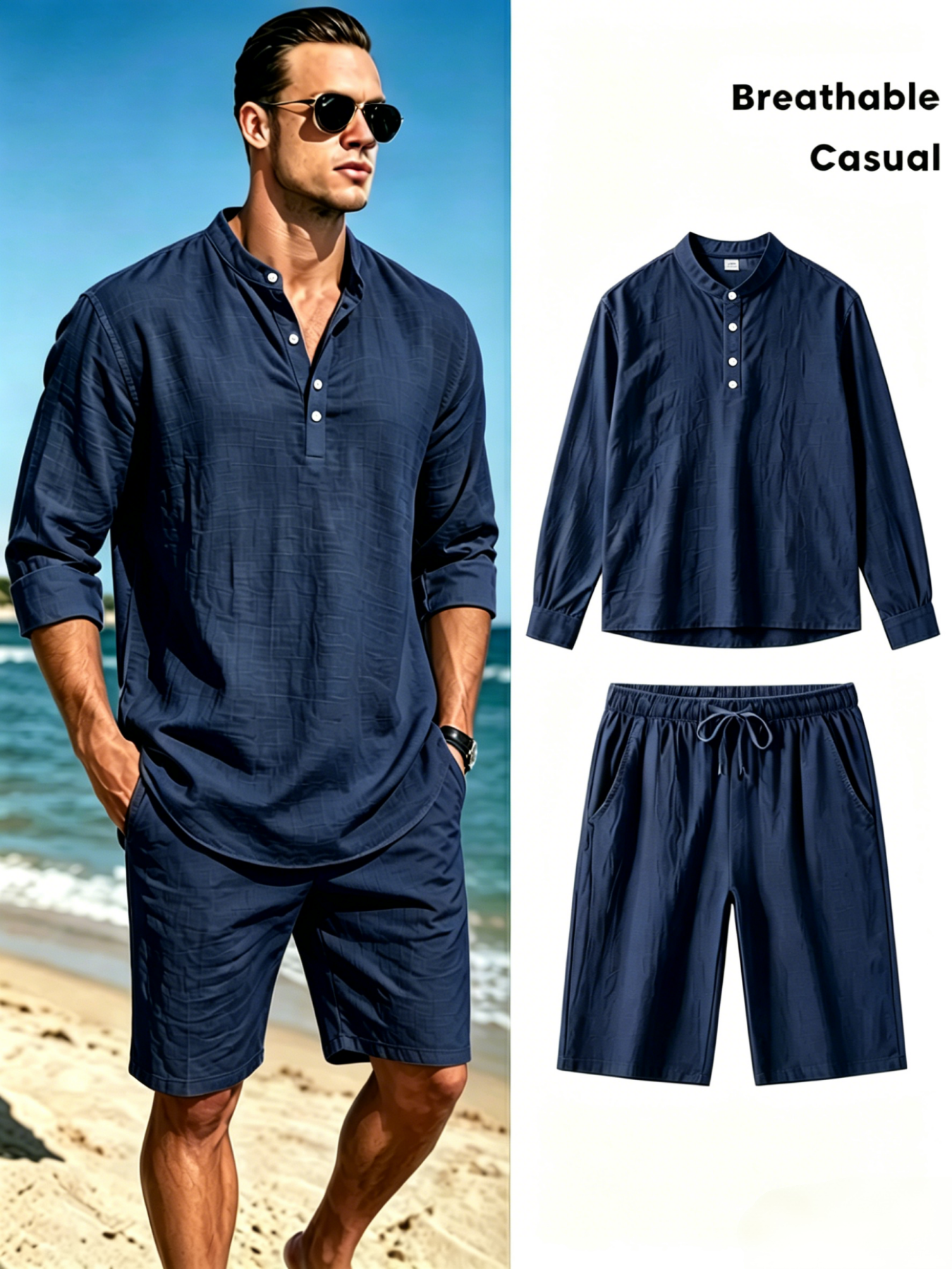 mens cotton linen henley shirt - Short Linen Drawstring 리뷰 및 가격
