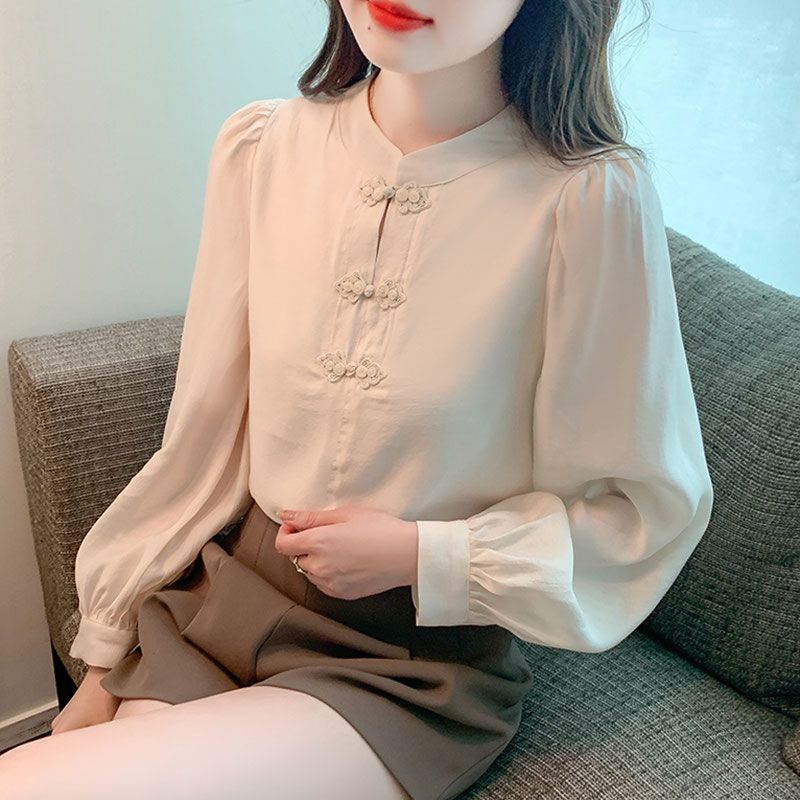 New Chinese Style Stand Up Col - Shirt Camp Collar 리뷰 및 가격