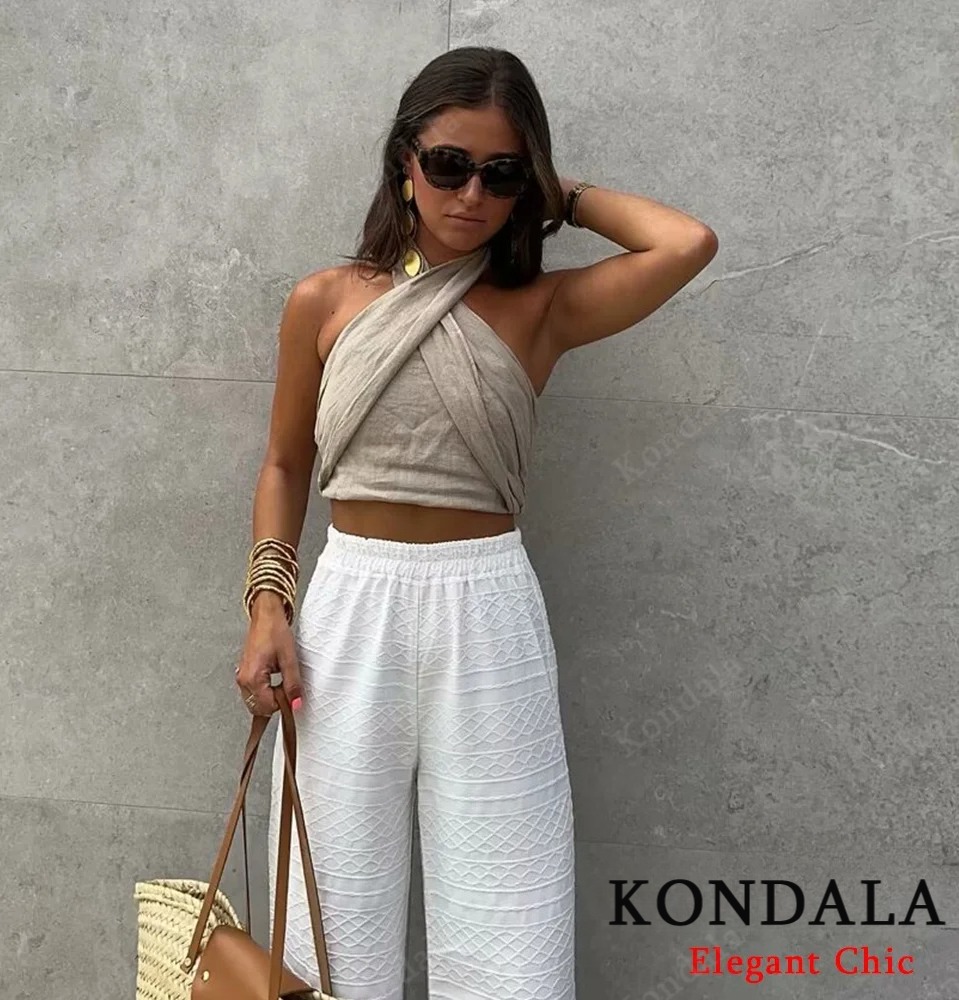 KONDALA Sexy Casual Crossover  - Short Linen Drawstring 리뷰 및 가격
