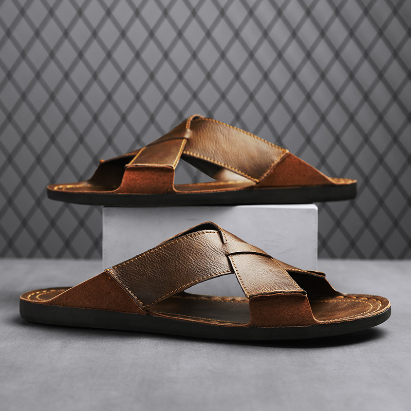 Fashion Genuine Leather Men Sl - Flip Flop Leather Men 리뷰 및 가격