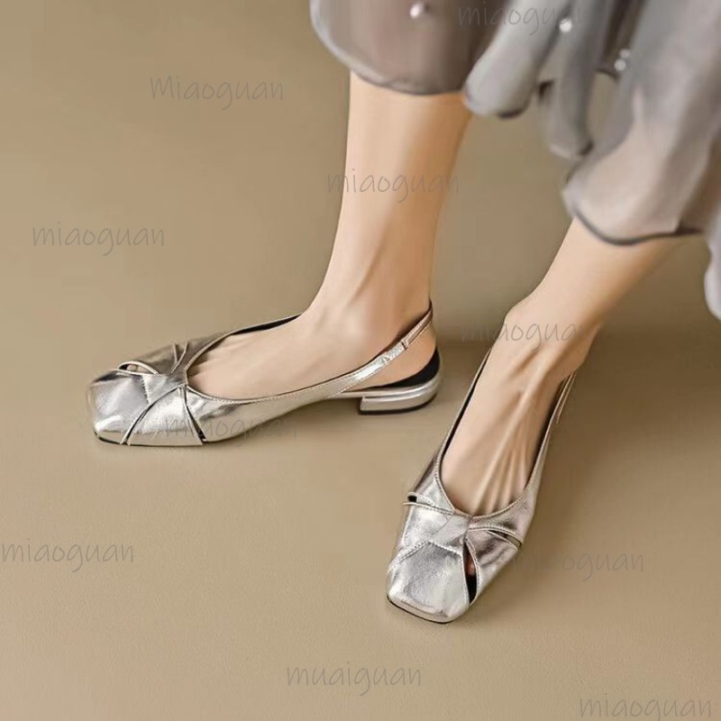 Cover Toe Low Heel Pumps Women - Casual Sandal Leather 리뷰 및 가격