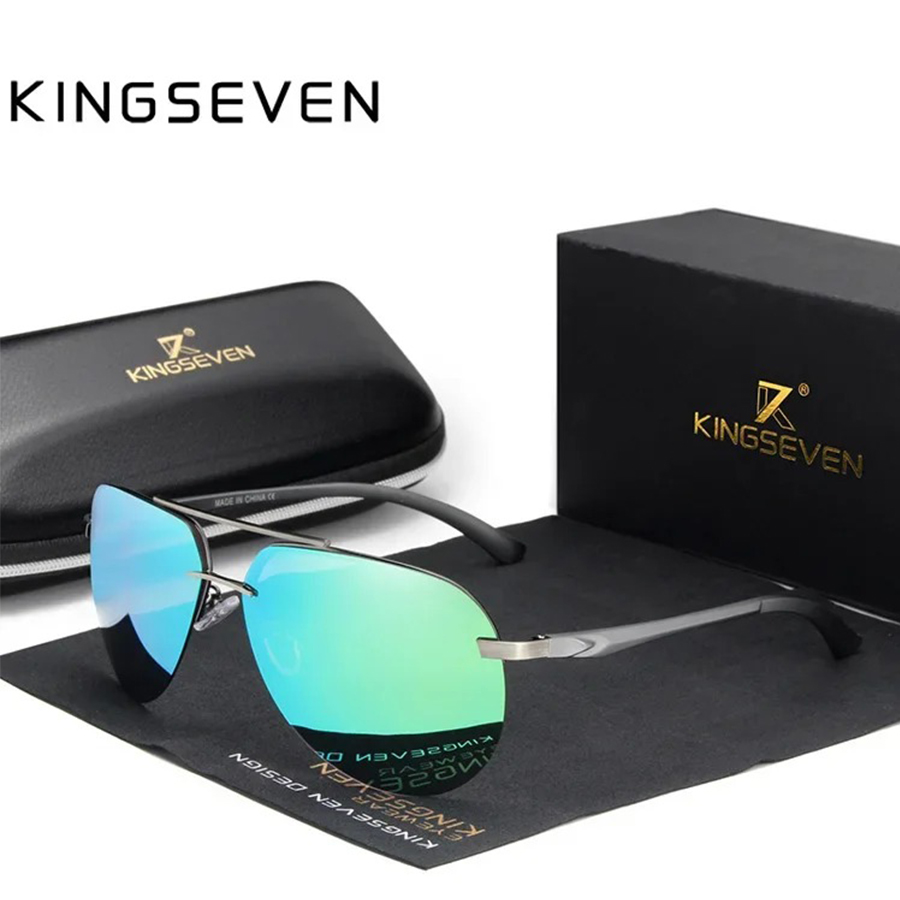 KINGSEVEN  Rimless Pilot Sungl - Sunglasses Aviator Polarized 리뷰 및 가격