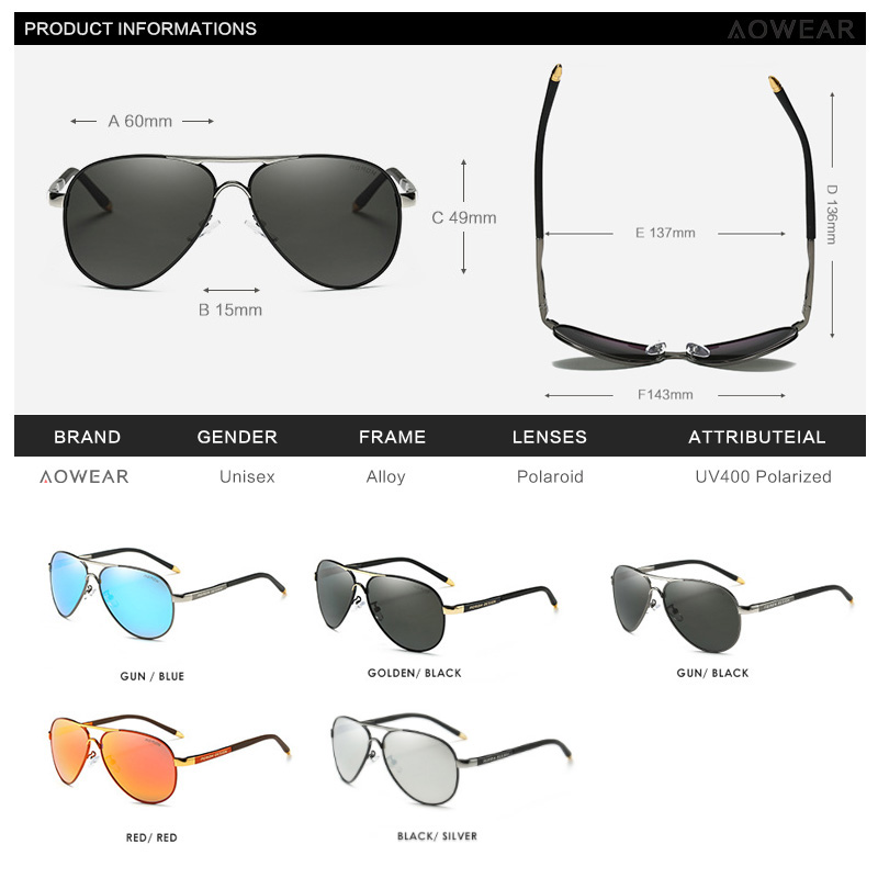 AOWEAR Men's Aviation Sunglass - Sunglasses Aviator Polarized 리뷰 및 가격