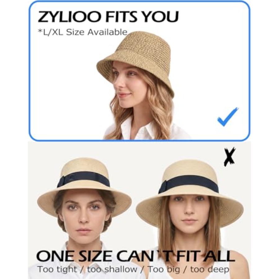 Zylioo XL Straw Bucket Hats, L - Packable Hat Nylon 리뷰 및 가격