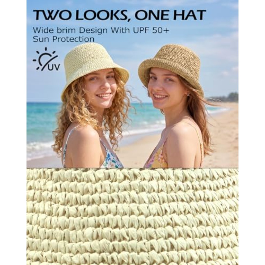 Zylioo XL Straw Bucket Hats, L - Packable Hat Nylon 리뷰 및 가격