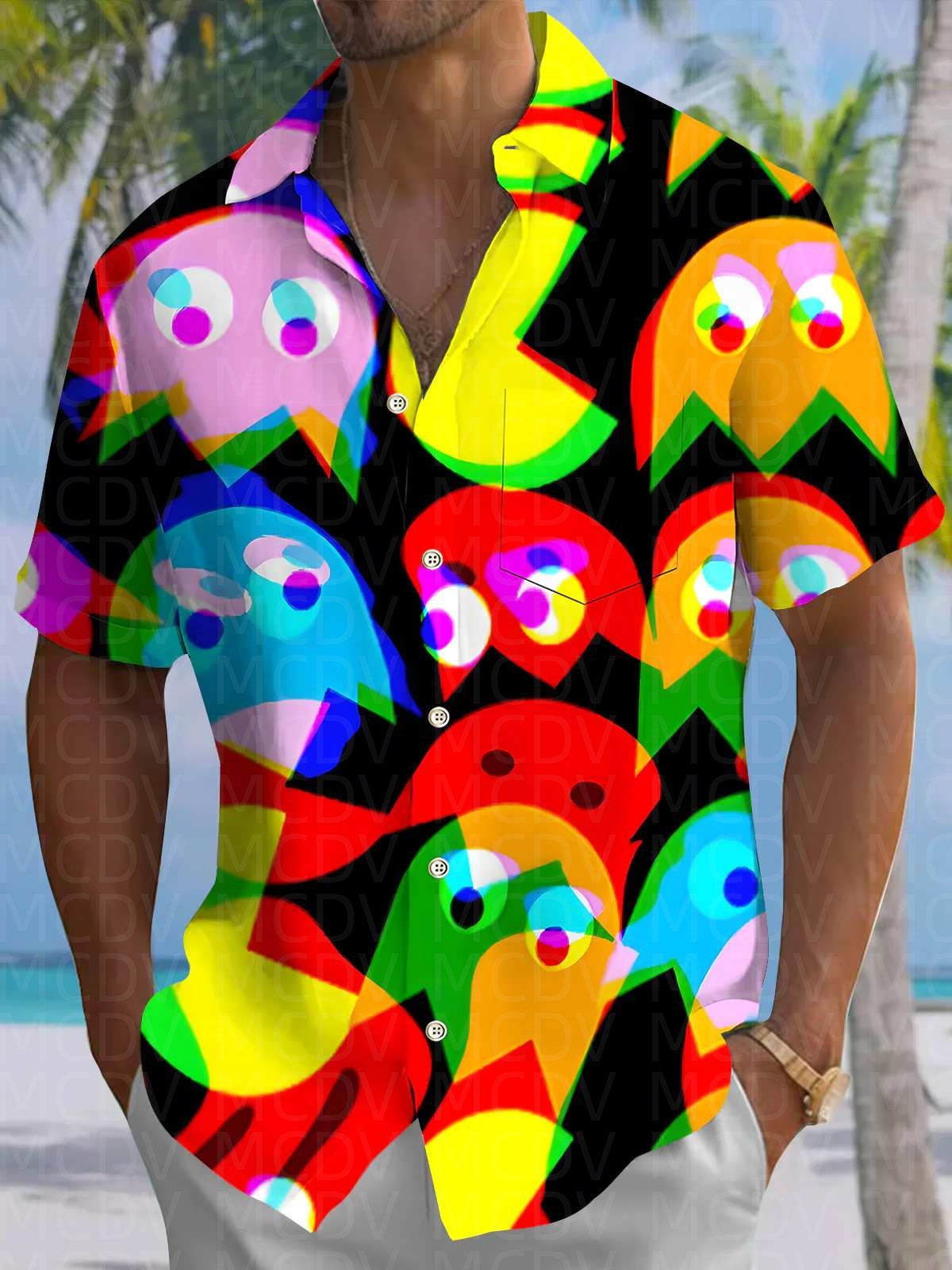 Insects Pattern Men's Hawaiian - Shirt Camp Collar 리뷰 및 가격