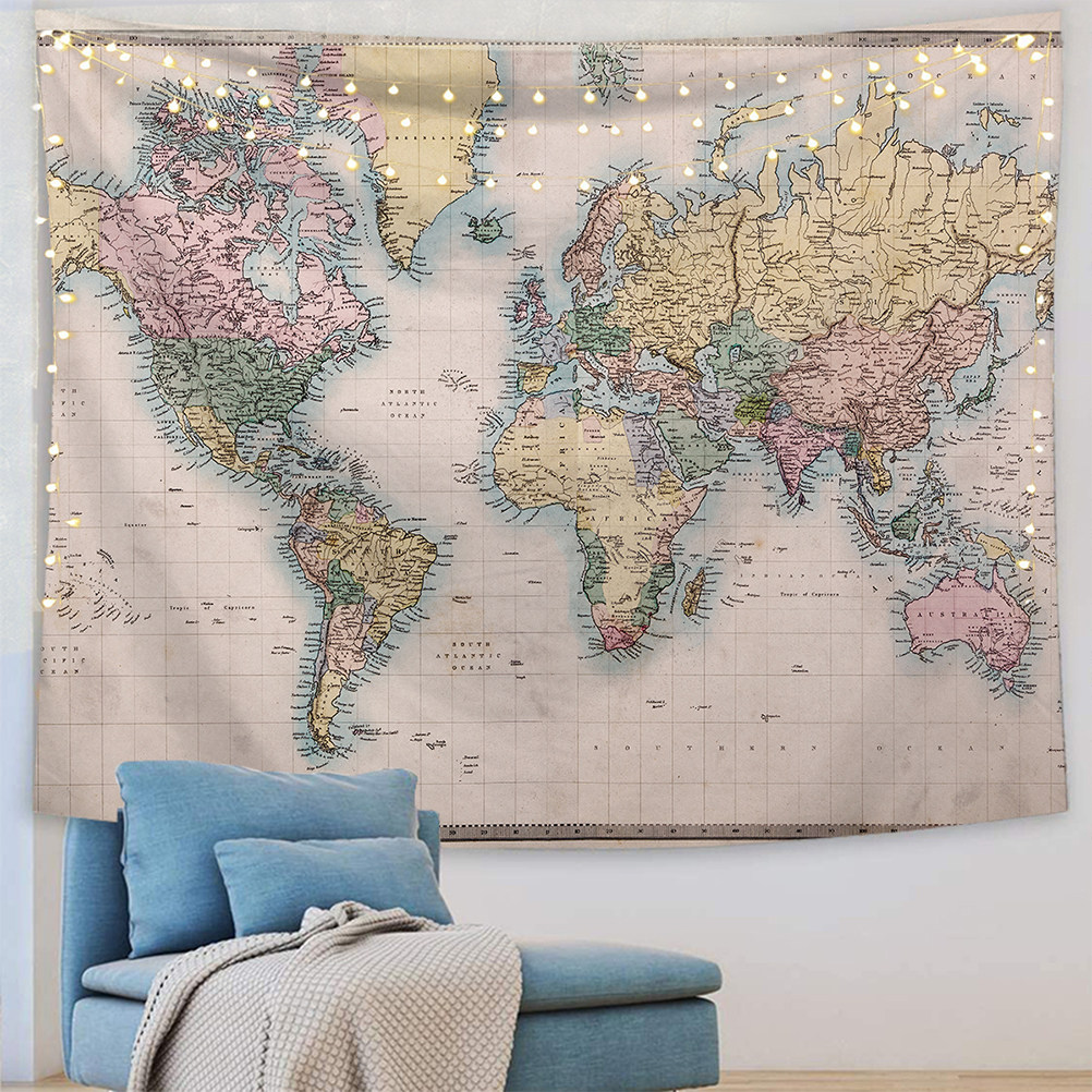 World Map Tapestry Bedroom Dec - Beach Towel Large 리뷰 및 가격