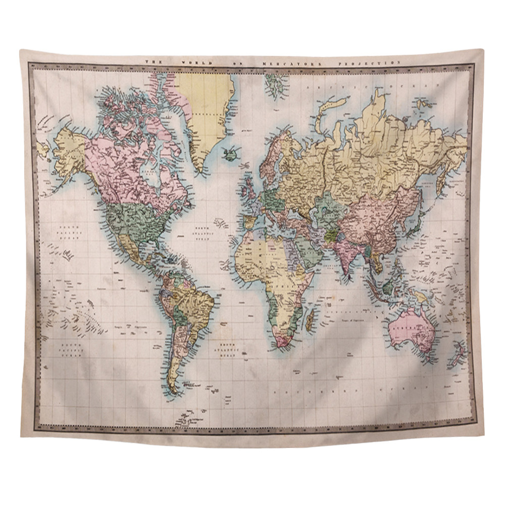 World Map Tapestry Bedroom Dec - Beach Towel Large 리뷰 및 가격