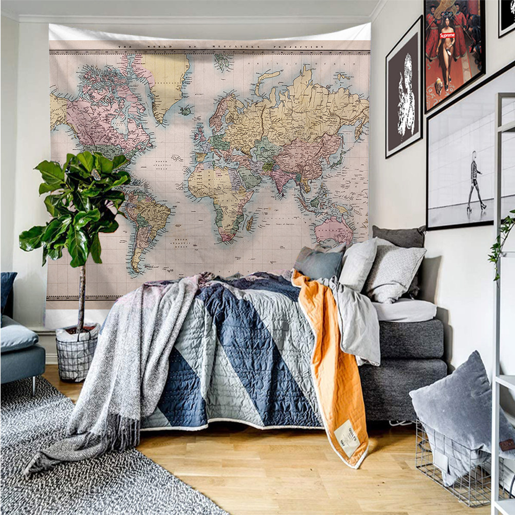 World Map Tapestry Bedroom Dec - Beach Towel Large 리뷰 및 가격