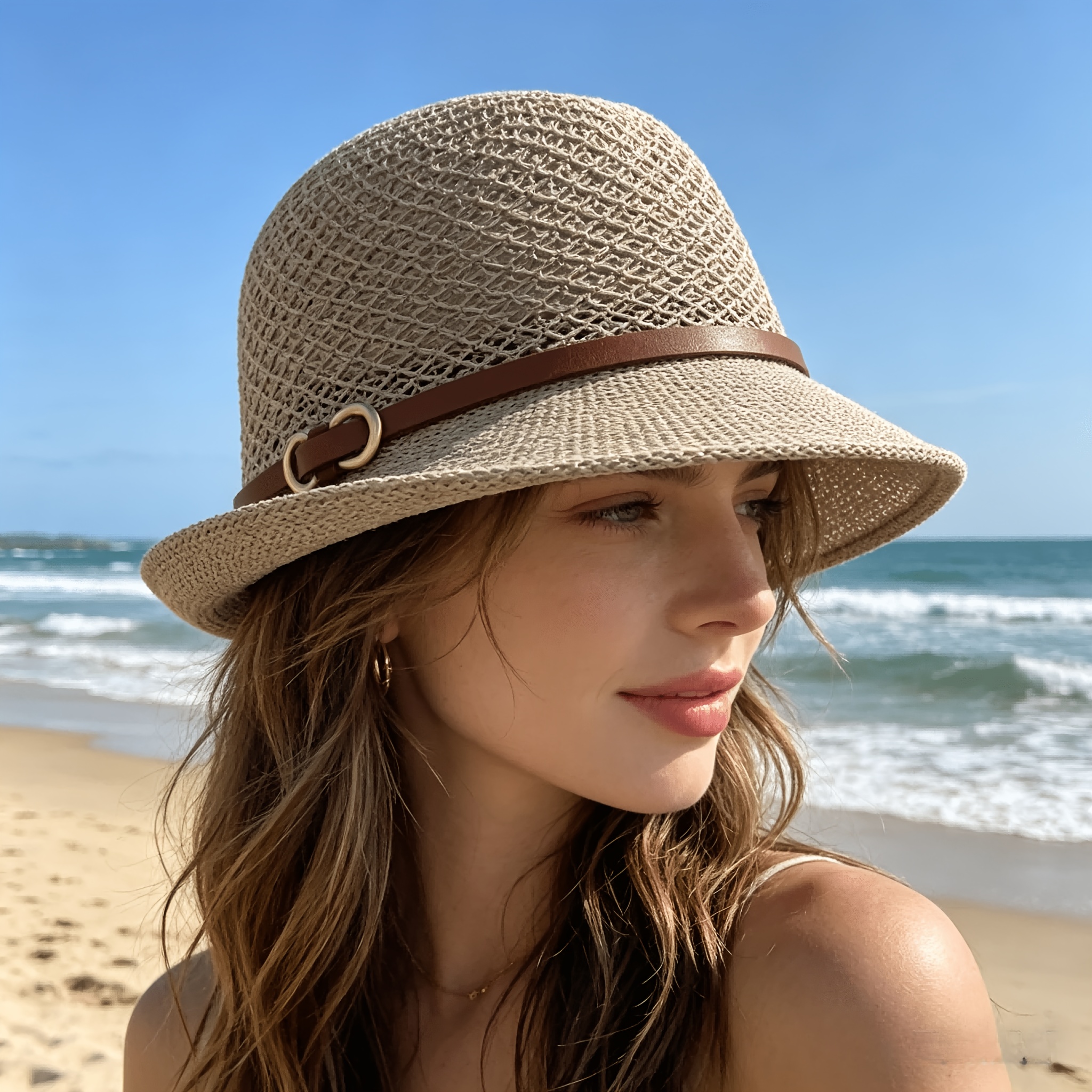 Elegant women's beach straw ha - Bucket Hat Straw 리뷰 및 가격