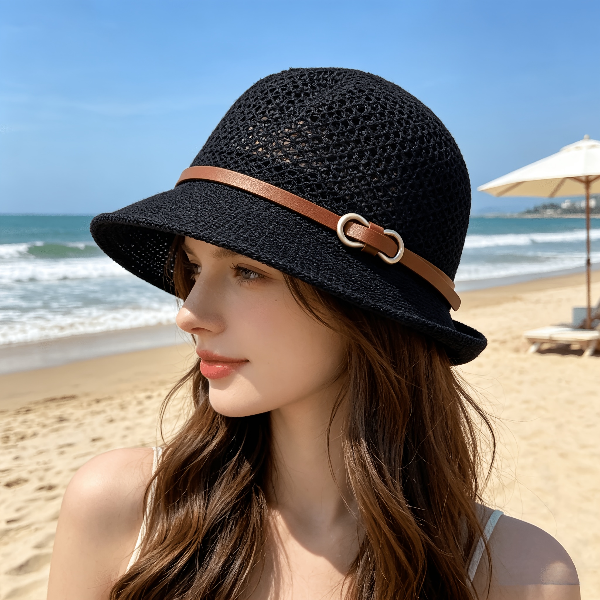 Elegant women's beach straw ha - Bucket Hat Straw 리뷰 및 가격