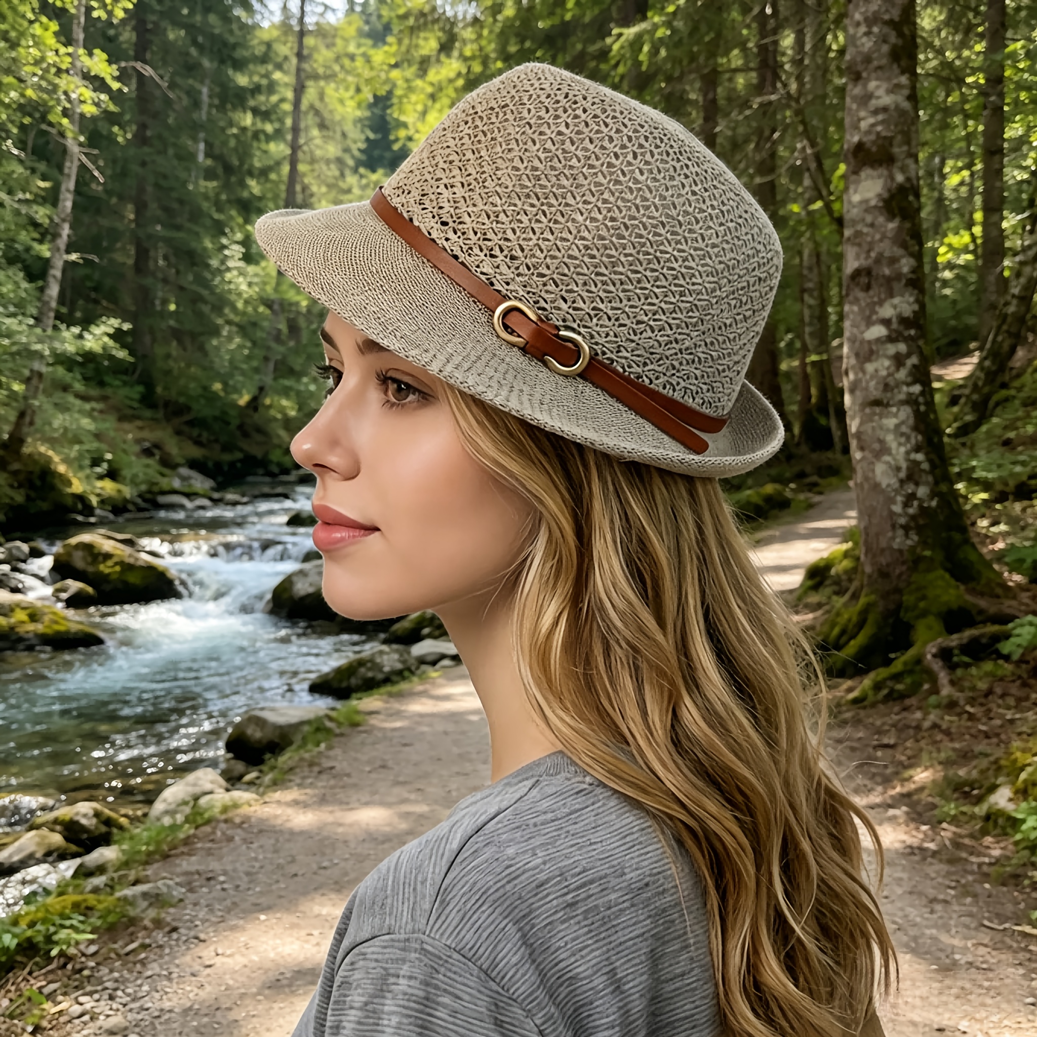 Elegant women's beach straw ha - Bucket Hat Straw 리뷰 및 가격