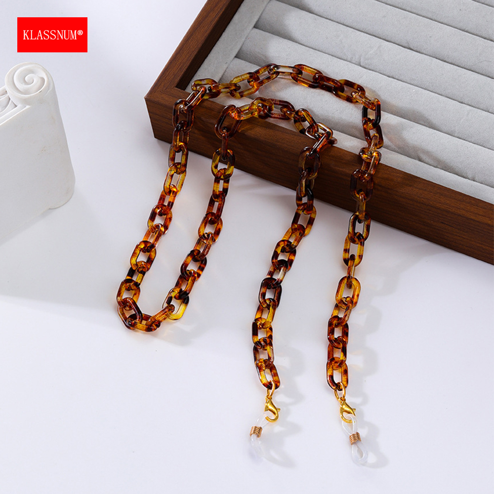 KLASSNUM Multicolor Brown Acry - Sunglass Retainer Cord 리뷰 및 가격