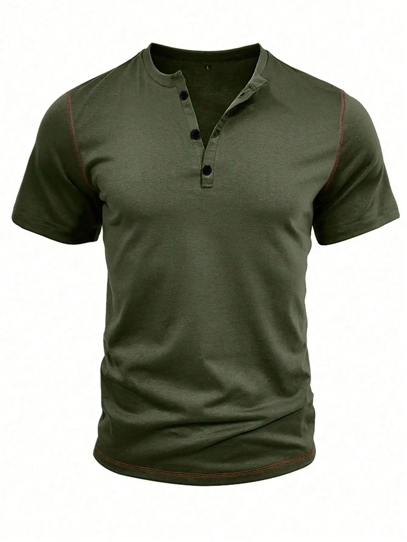 Mens Cotton Henley Neck Short  - Shirt Camp Collar 리뷰 및 가격