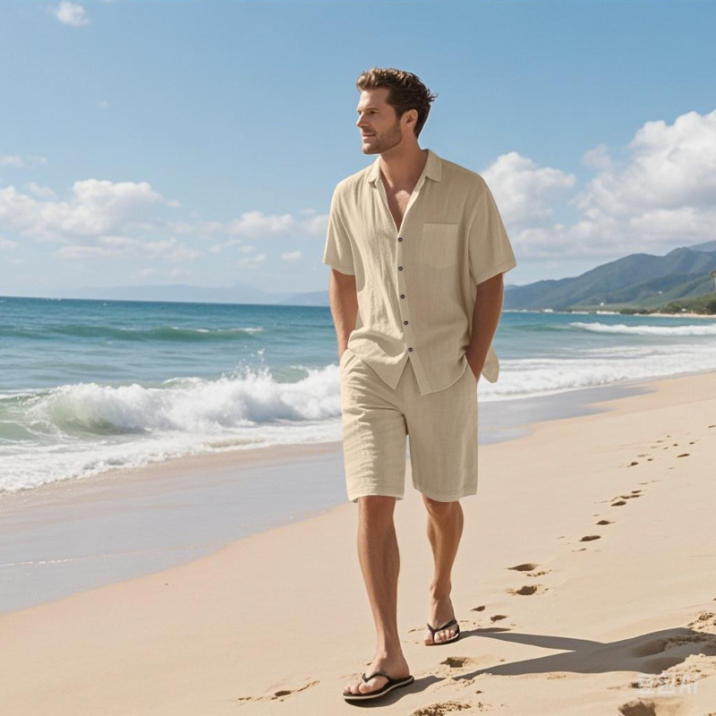 High-End Men's Summer Shorts S - Linen Shirt Breathable 리뷰 및 가격