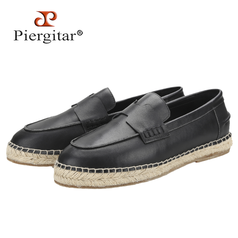 Piegitar Black Genuine Leather - Espadrille Slip On 리뷰 및 가격