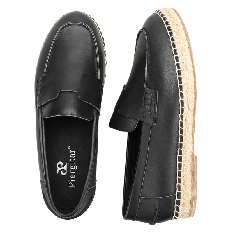 Piegitar Black Genuine Leather - Espadrille Slip On 리뷰 및 가격