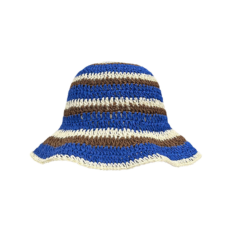 New Striped Knitted Straw Croc - Bucket Hat Straw 리뷰 및 가격