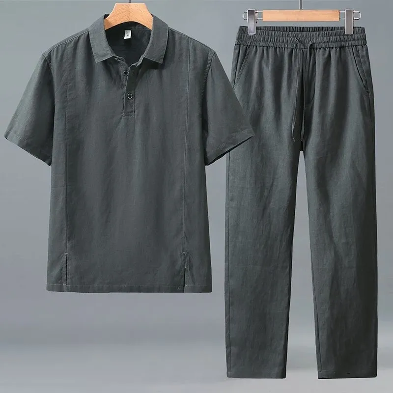 Men Plus Size Summer Linen Two - Short Linen Drawstring 리뷰 및 가격