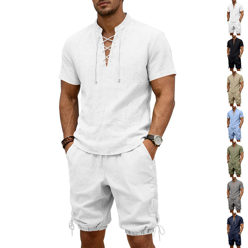 Summer Linen Loose Casual Men' - Short Linen Drawstring 리뷰 및 가격