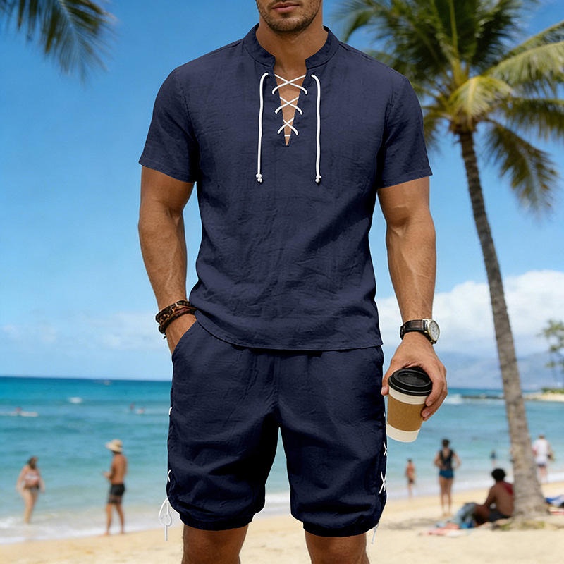 Summer Linen Loose Casual Men' - Short Linen Drawstring 리뷰 및 가격