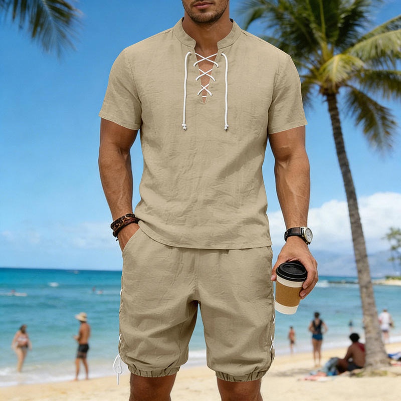 Summer Linen Loose Casual Men' - Short Linen Drawstring 리뷰 및 가격