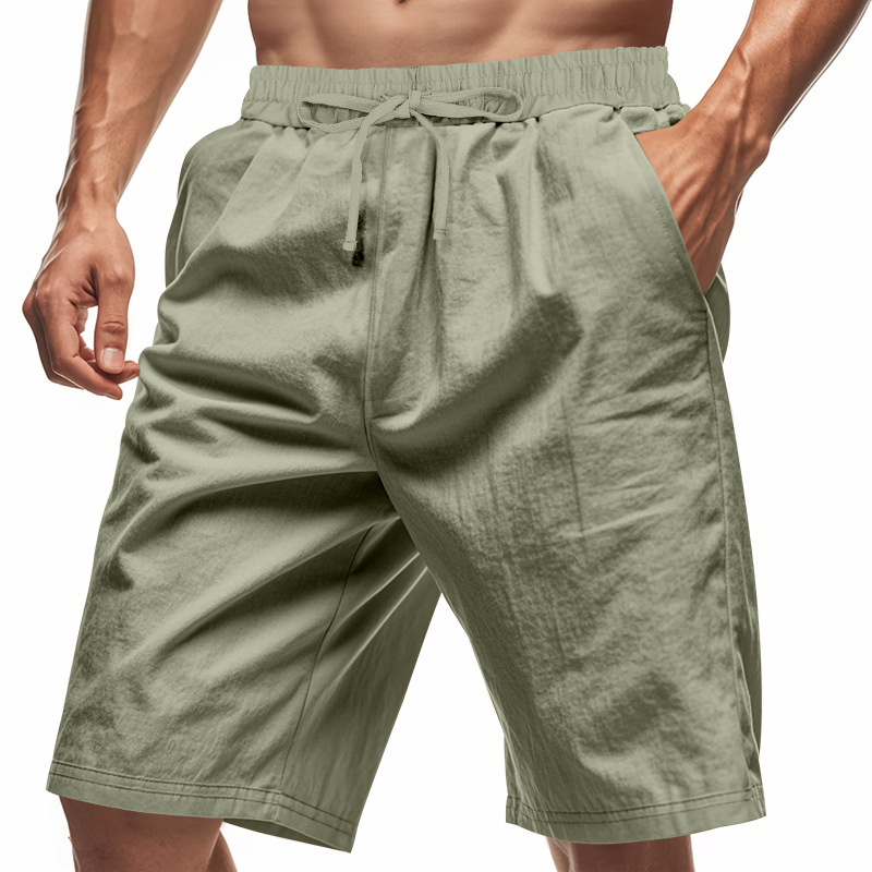 2026 New Men Cotton Linen Beac - Short Linen Drawstring 리뷰 및 가격