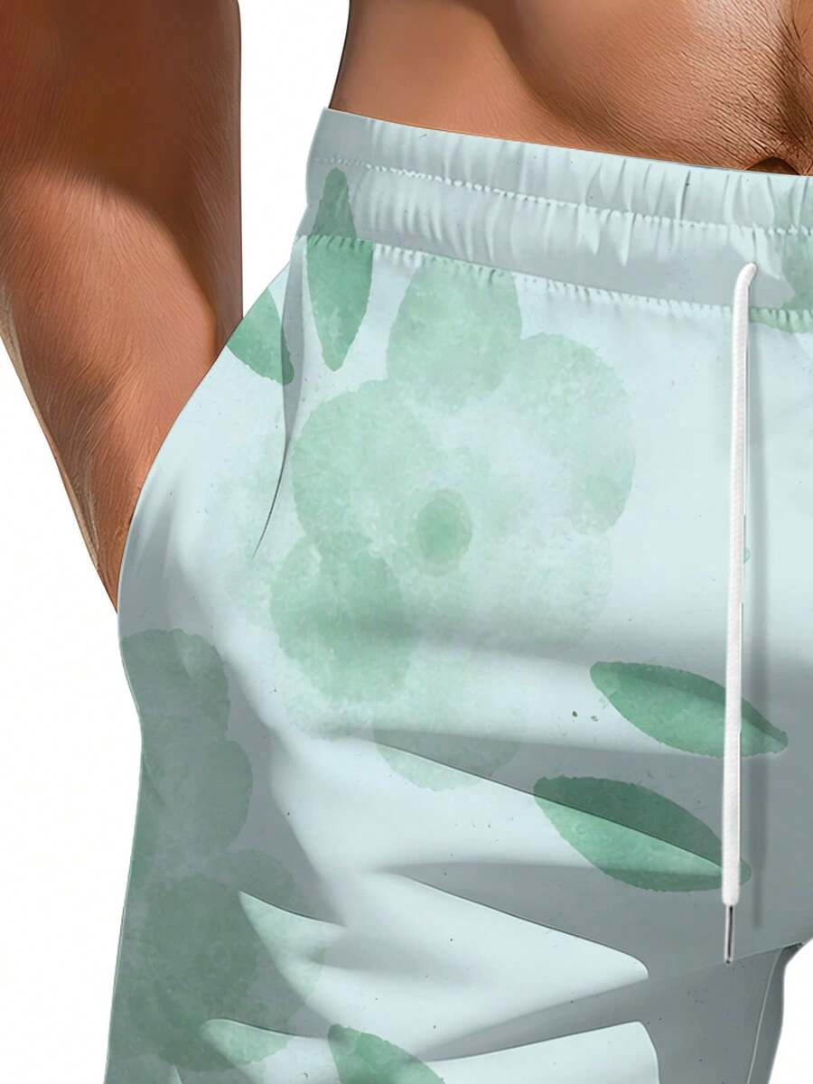 Mens Floral Print Beach Shorts - Swim Trunk Quick Dry 리뷰 및 가격