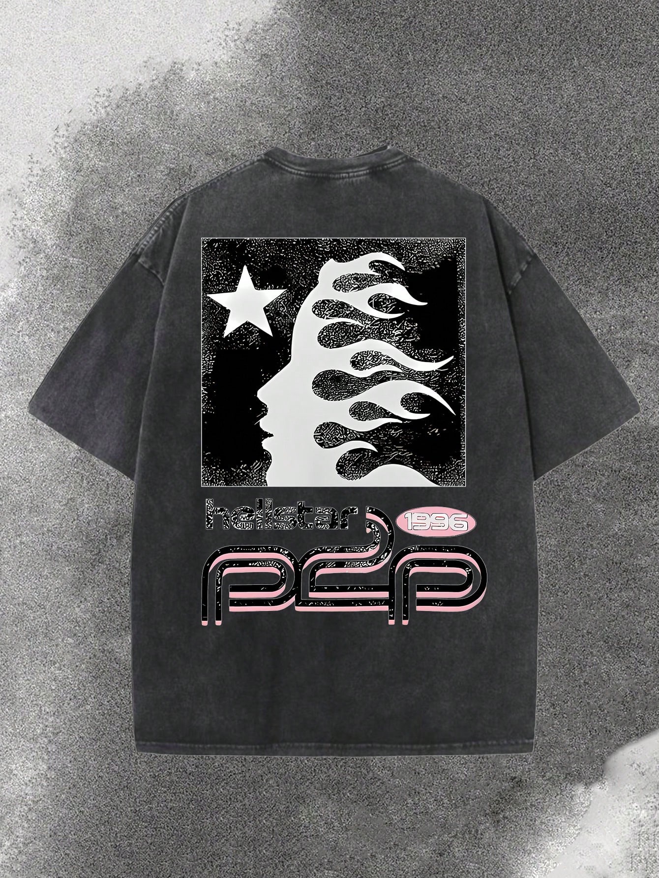 Distressed Washed Black Oversi - Tee Graphic Print 리뷰 및 가격