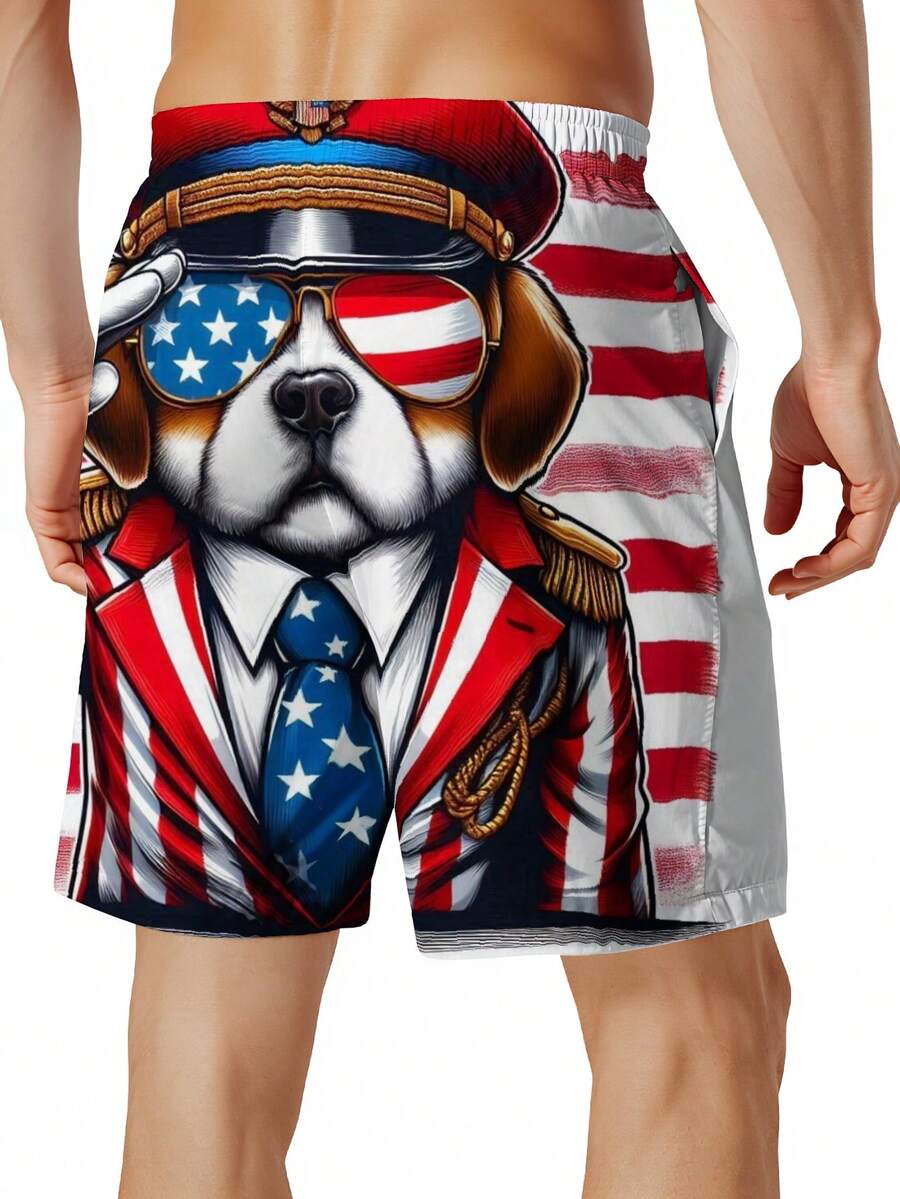 Patriotic Dog American Flag Sw - Swim Trunk Quick Dry 리뷰 및 가격