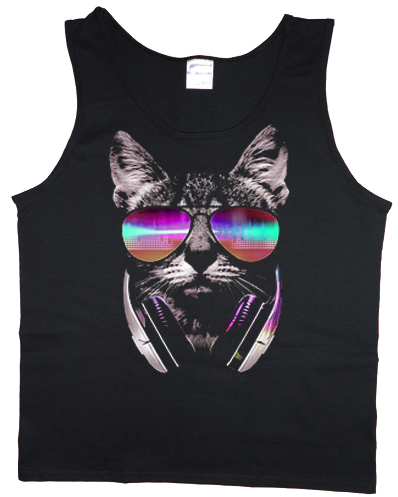 Funny DJ cat design sleeveless - Tank Top Muscle 리뷰 및 가격