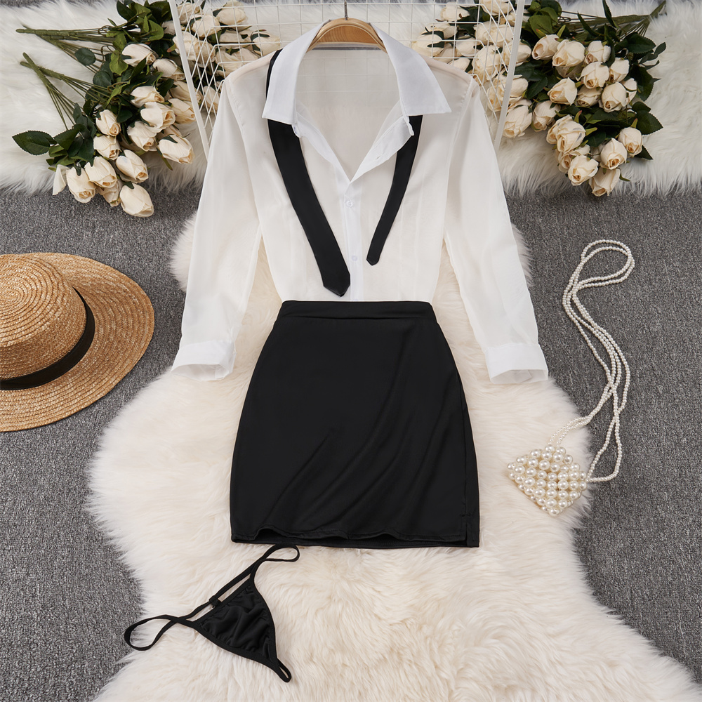 Sexy Transparent Long Sleeve S - Shirt Camp Collar 리뷰 및 가격