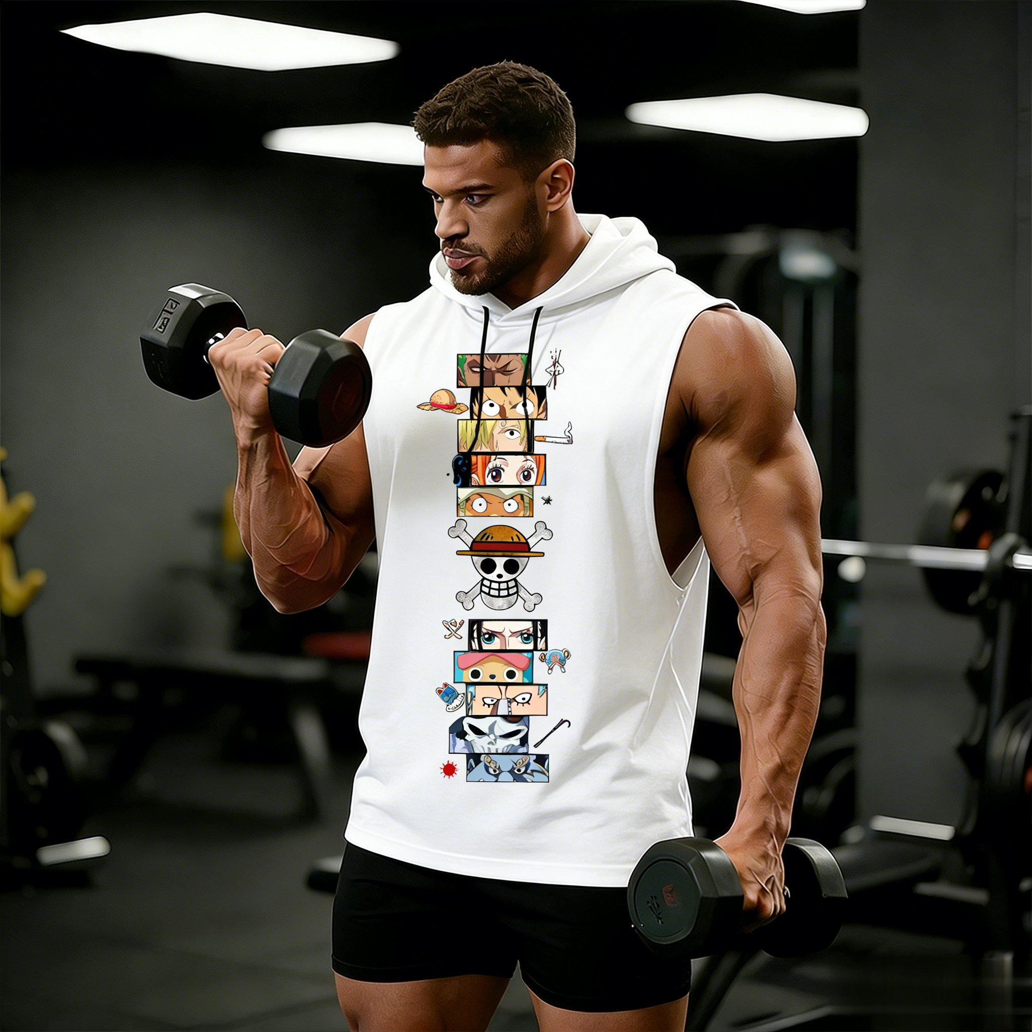 One Piece Anime Hoodie Sleevel - Tank Top Muscle 리뷰 및 가격