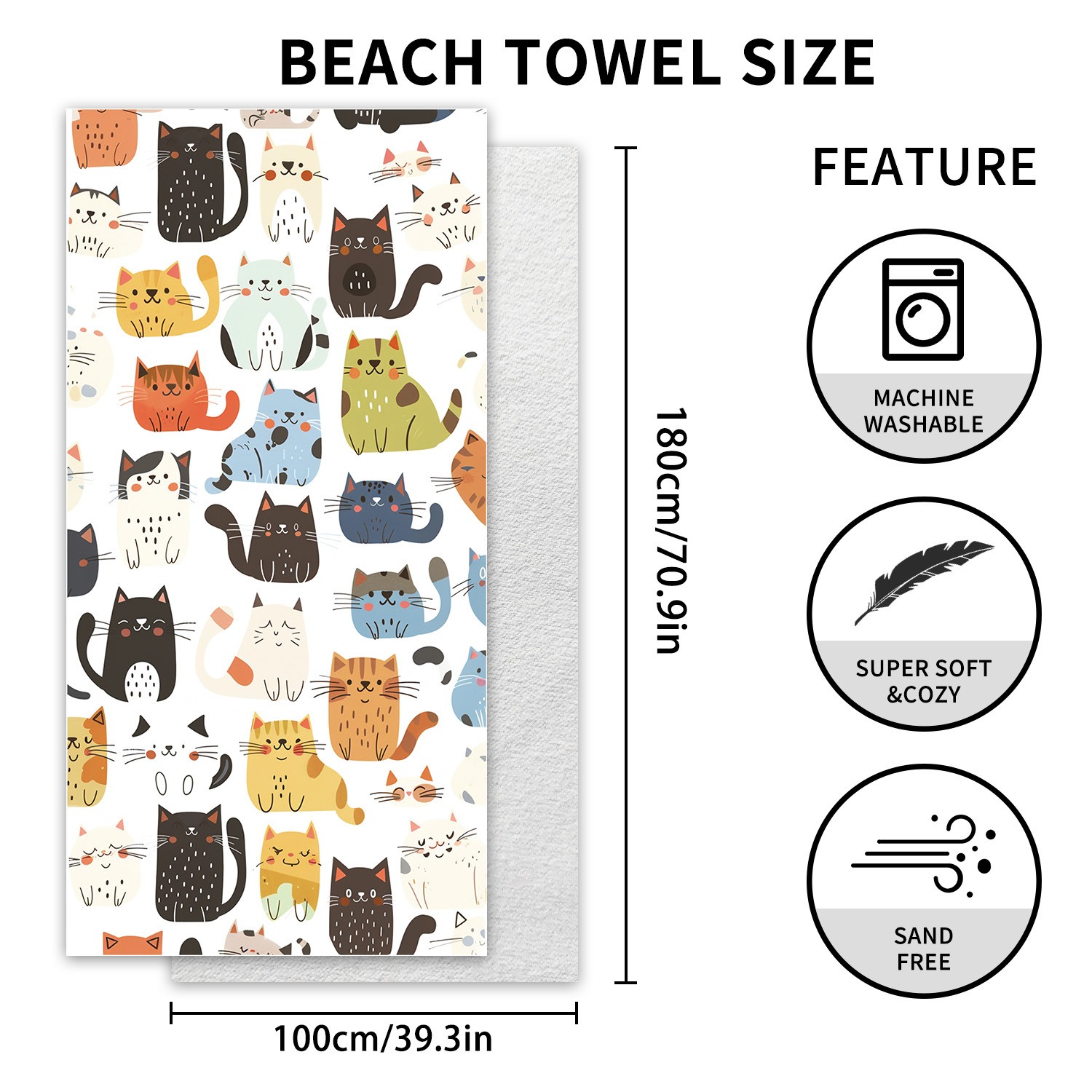 1PC Large Size Beach Blanket M - Beach Towel Large 리뷰 및 가격